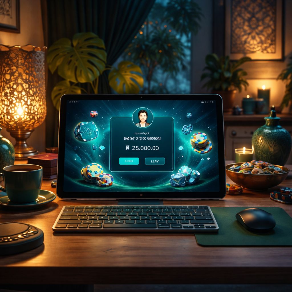 Modern online gaming setup highlighting secure play, colorful casino visuals and mobile access for 666XBD members
